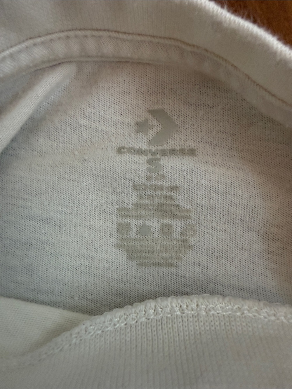 Converse Cream Short Sleeve Tie-Front Tee with Lavender Logo - Picture 2 of 6